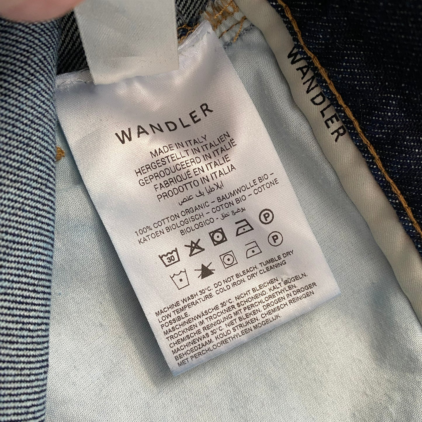 Wandler "Chamomile" Barrel Leg Jeans in Dark Indigo, size 32