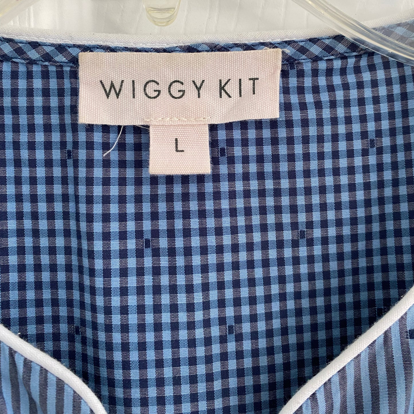 Wiggy Kit "Bow Tie" Blouse in Blue, size Large (fits XL)