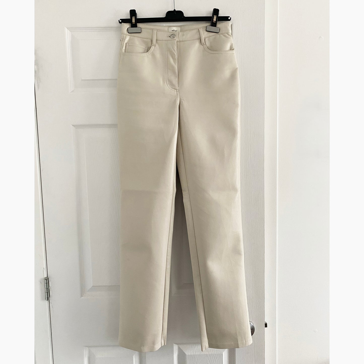 Wilfred "Melina" Faux Leather Pants in Bone, size 4