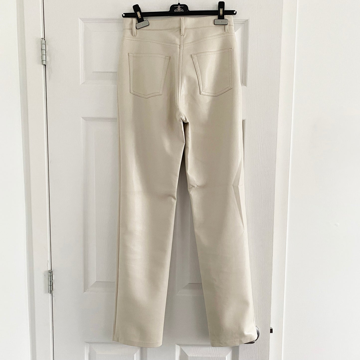 Wilfred "Melina" Faux Leather Pants in Bone, size 4