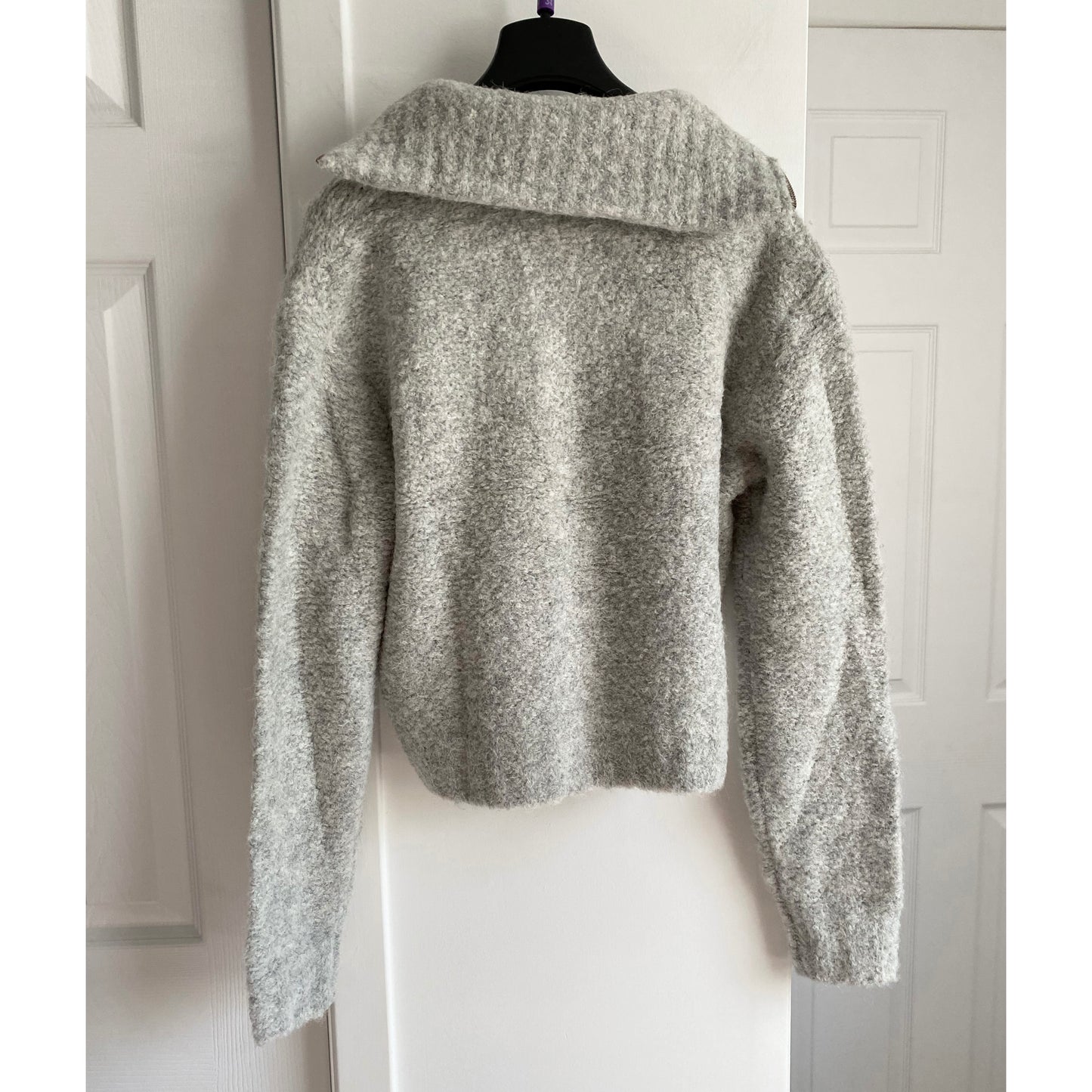 Wilfred Free Nubbly Grey Pullover w Zip, size XXS