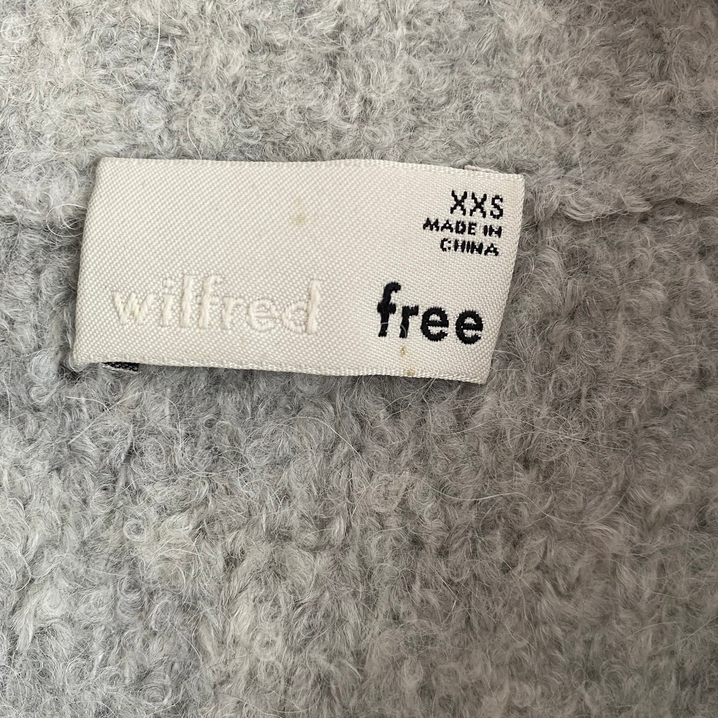 Wilfred Free Nubbly Grey Pullover w Zip, size XXS