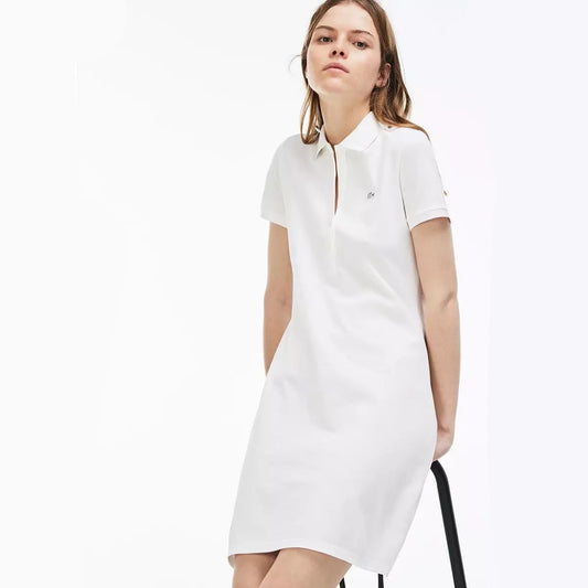 Lacoste White Short Sleeve Polo Dress, size 38 (size small)