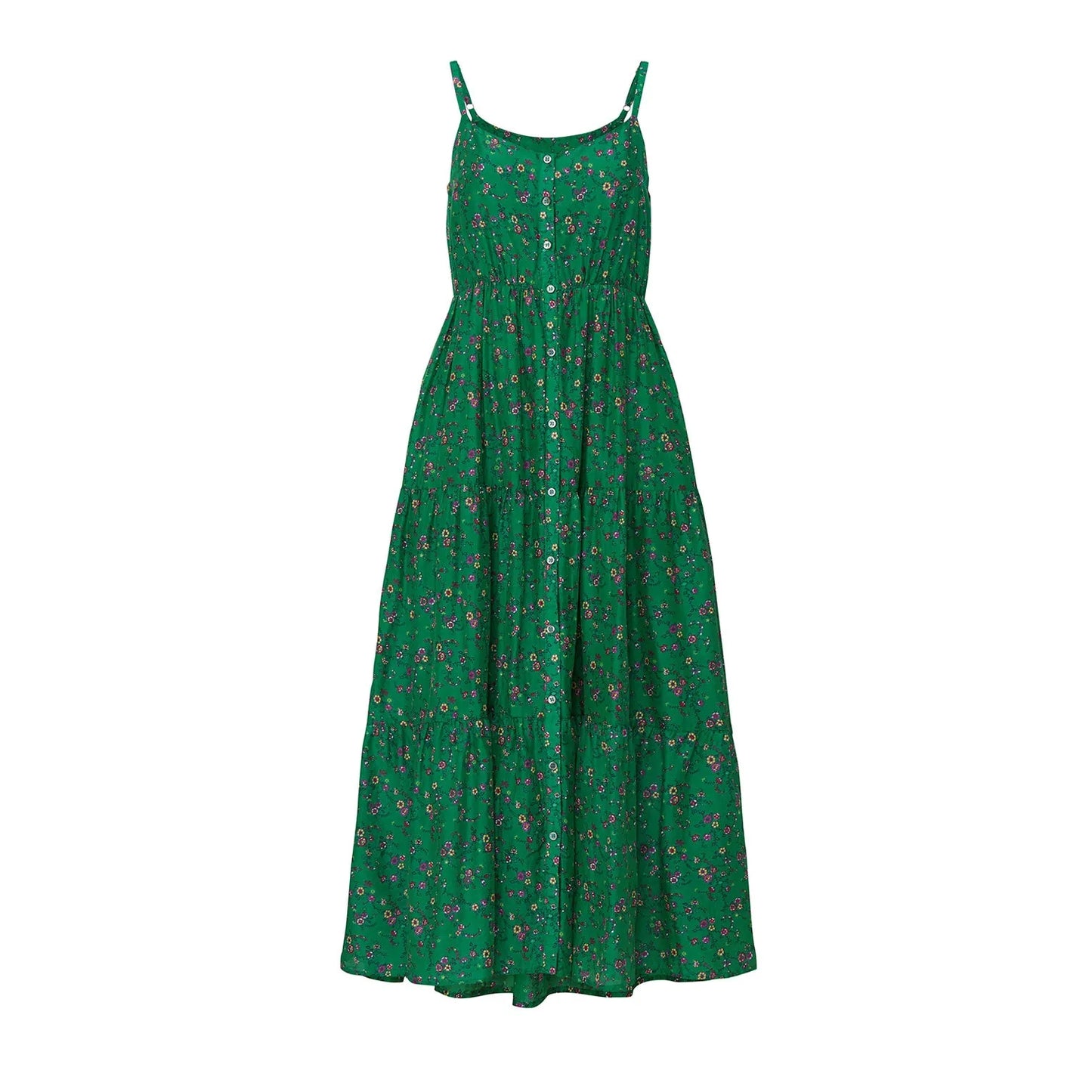 Xirena "Sophie" Floral Print Dress in Green, size Medium