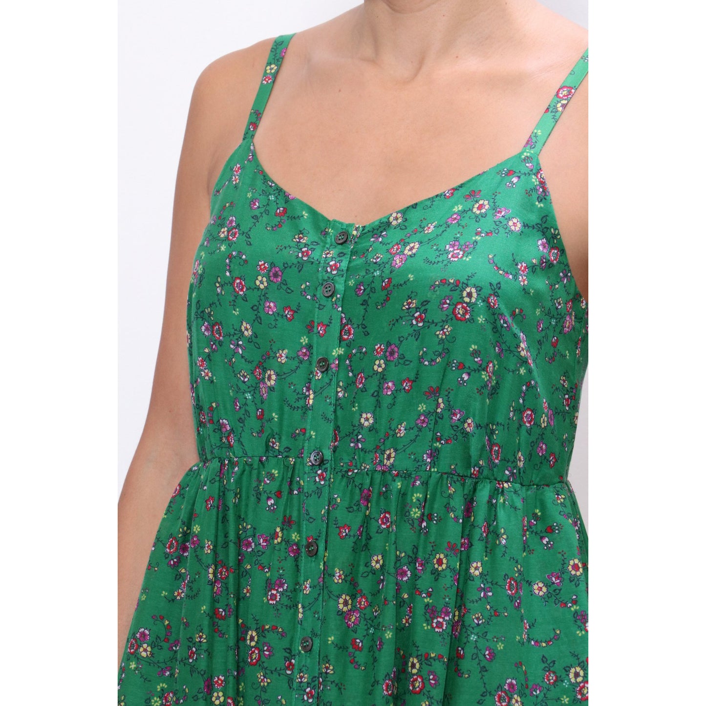Xirena "Sophie" Floral Print Dress in Green, size Medium