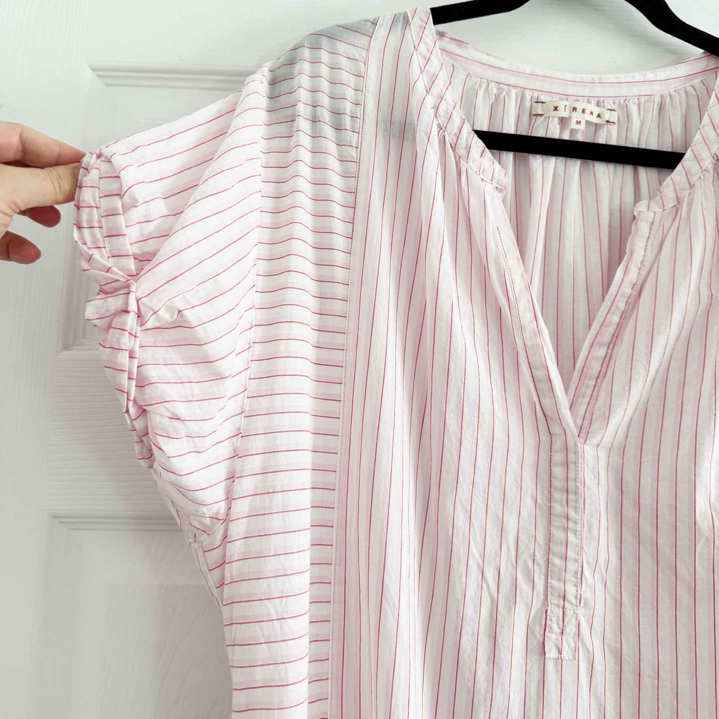 Xirena Striped Midi Dress in Pink, size Medium