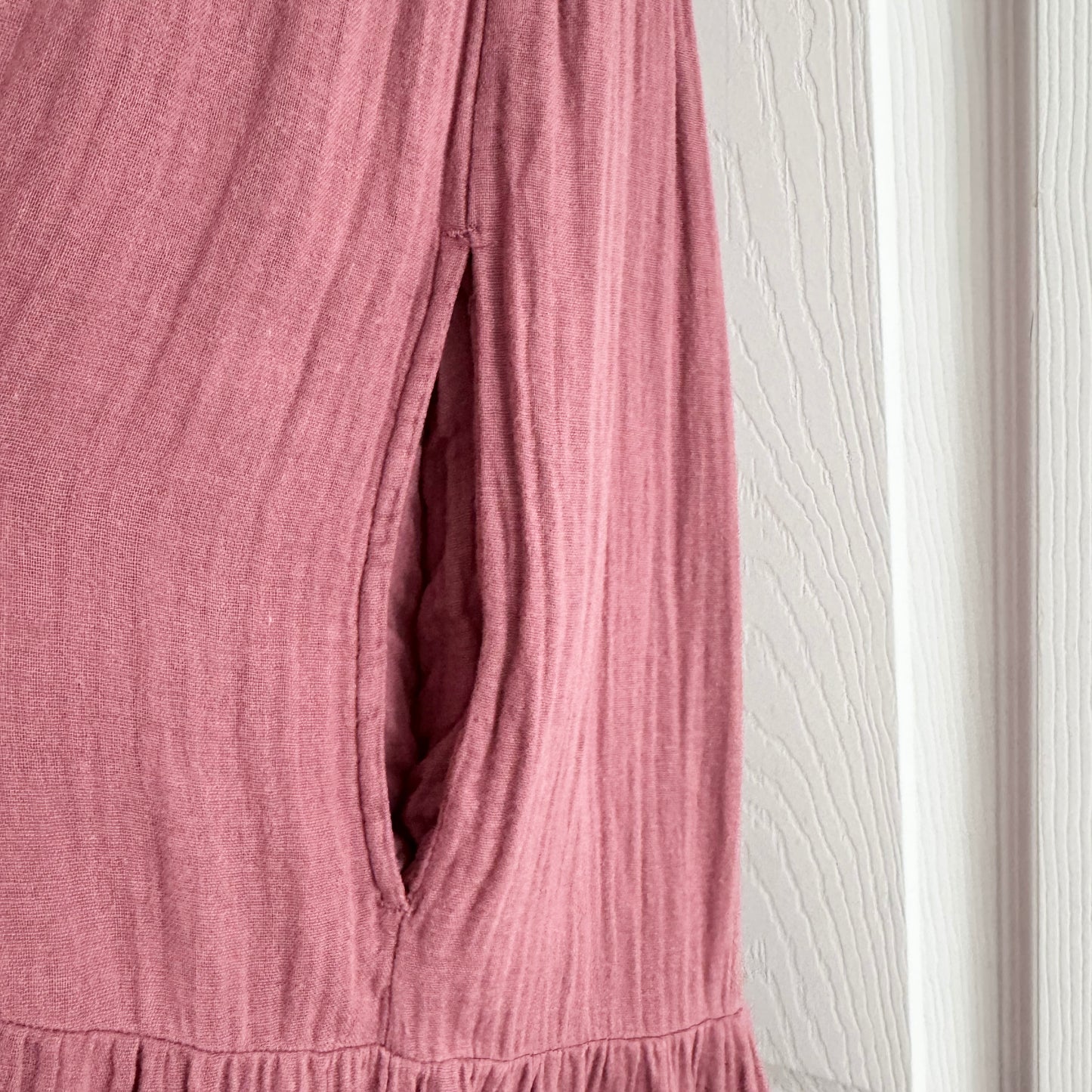 Xirena Tiered Cotton Gauze Dress in Pink, size XS