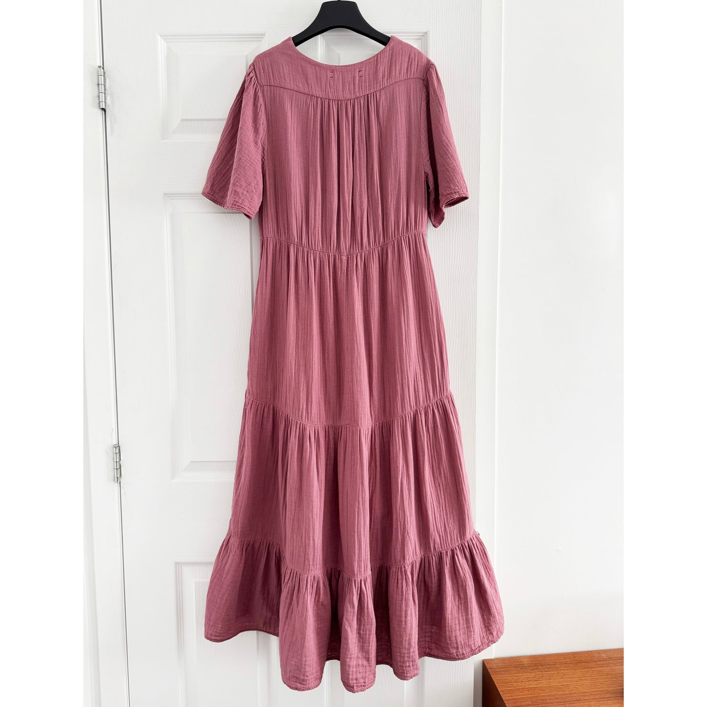 Xirena Tiered Cotton Gauze Dress in Pink, size XS