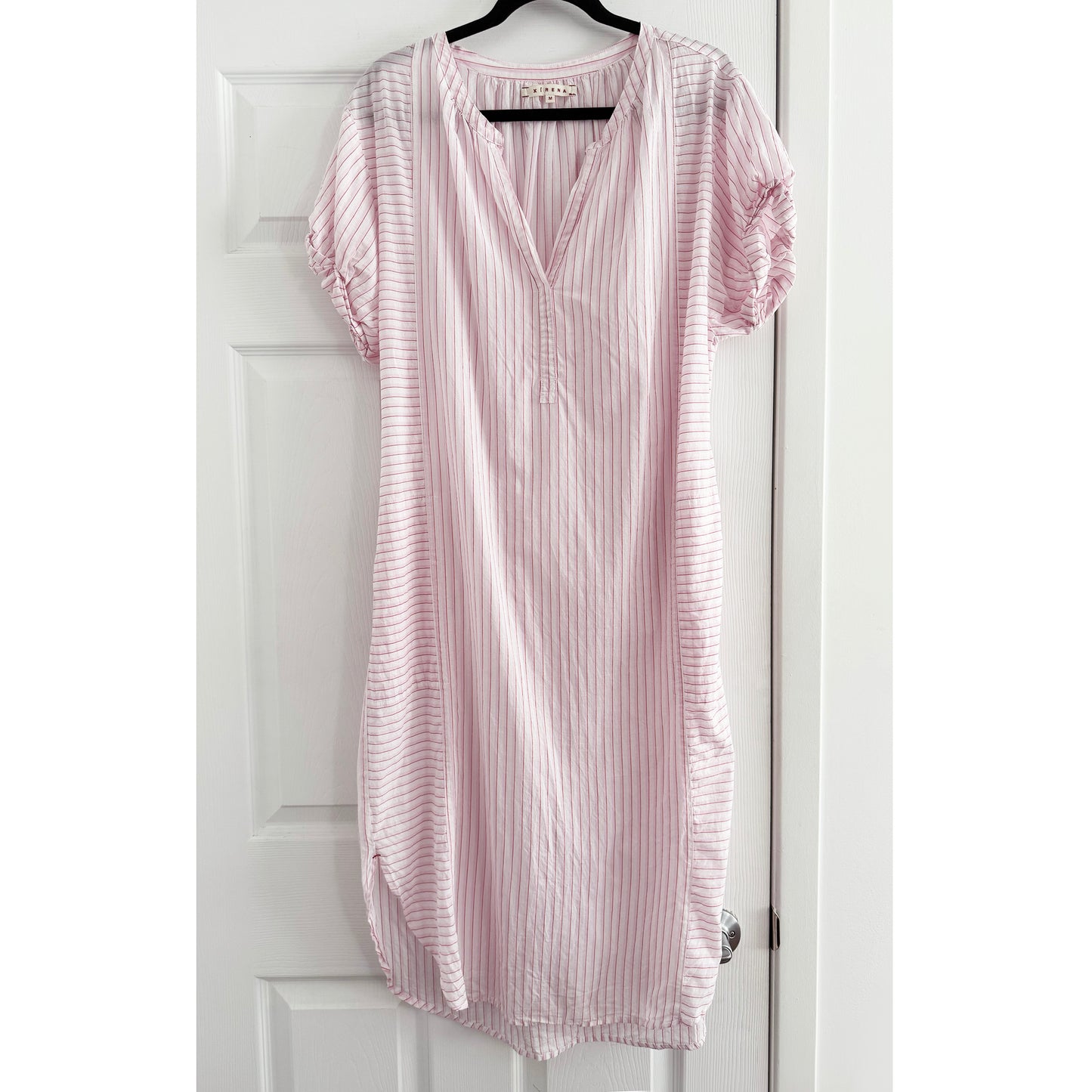 Xirena Striped Midi Dress in Pink, size Medium