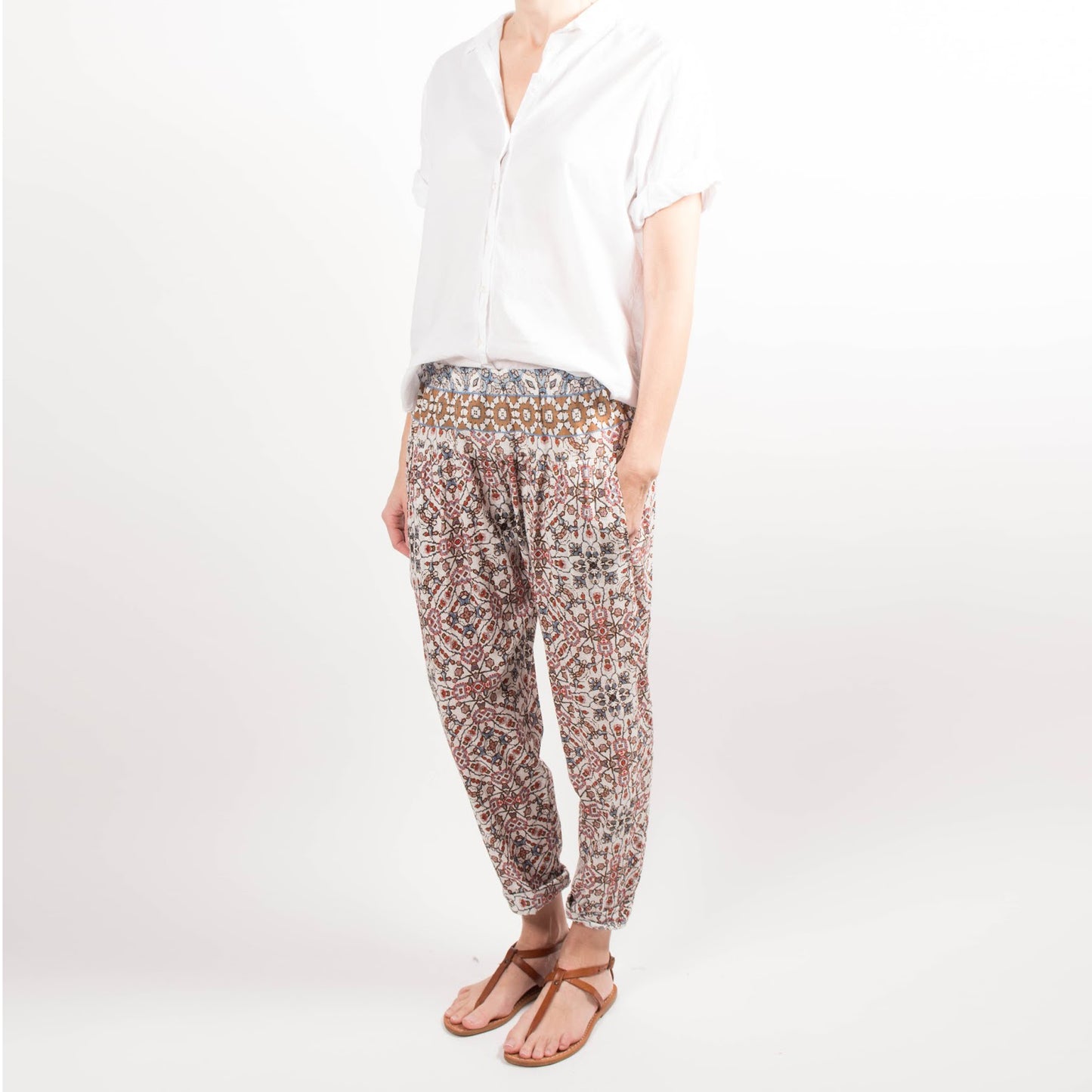 Pantalon "Paige" en coton imprimé Xirena, taille XS