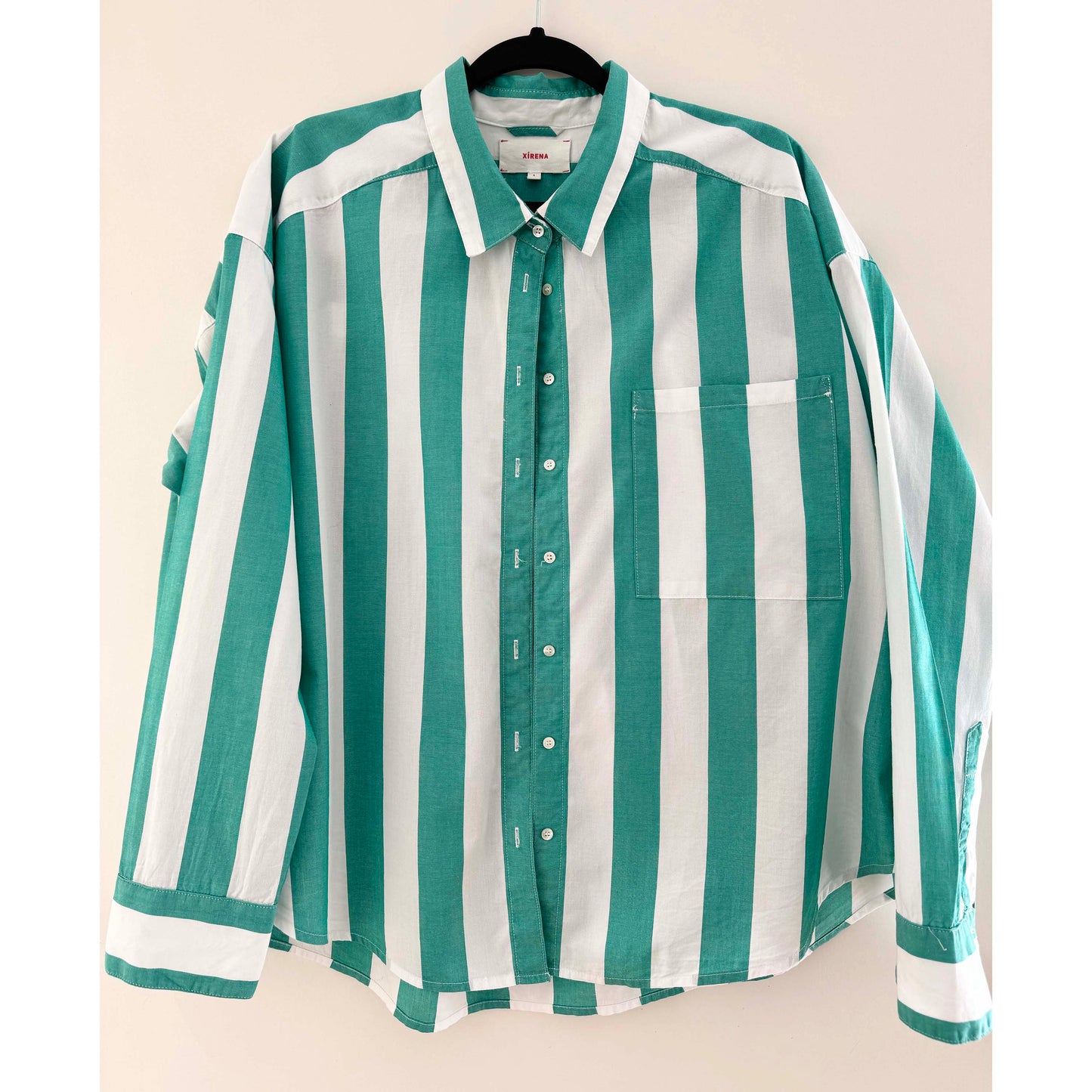 Xirena Green Striped Cotton Set, size Small