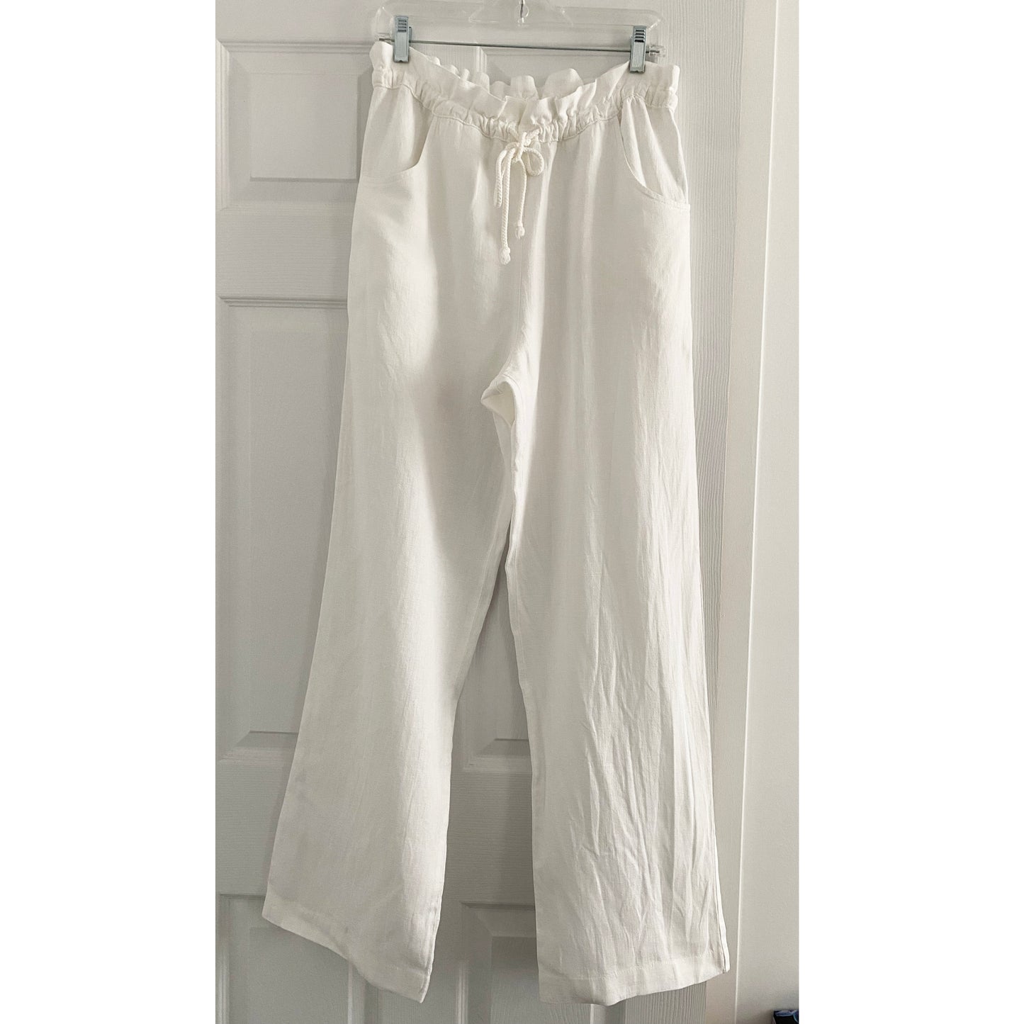 Xirena "Talyn" Linen Drawstring Pant in White, size Medium