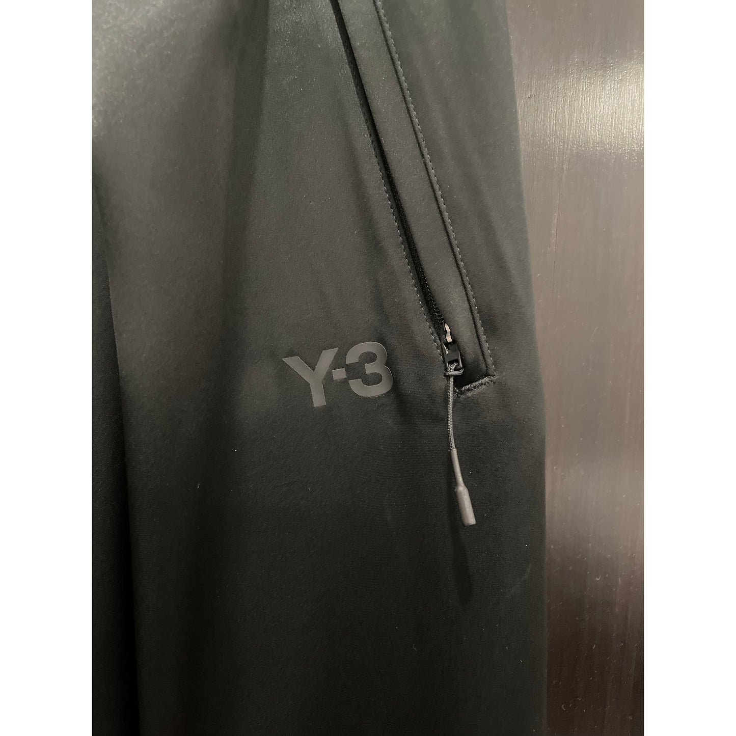 Y-3 Tech Satin Pant in Black, size Large