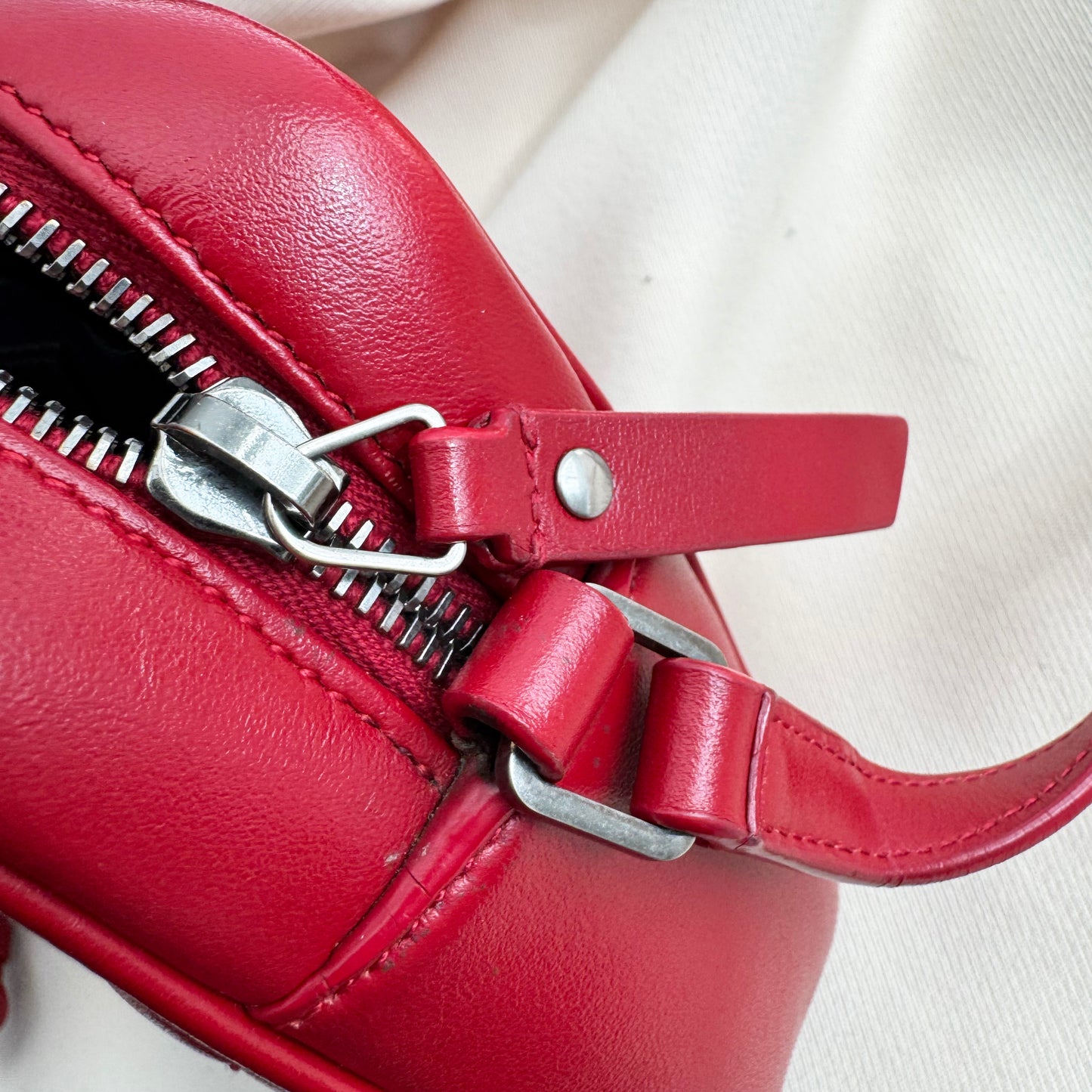 YSL Quilted "Lou" Red Camera Bag in Red