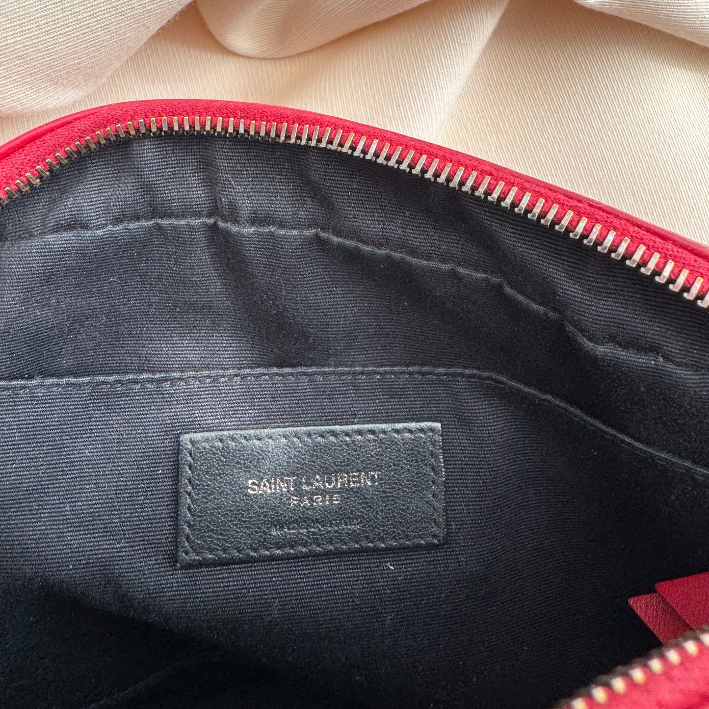 YSL Quilted "Lou" Red Camera Bag in Red