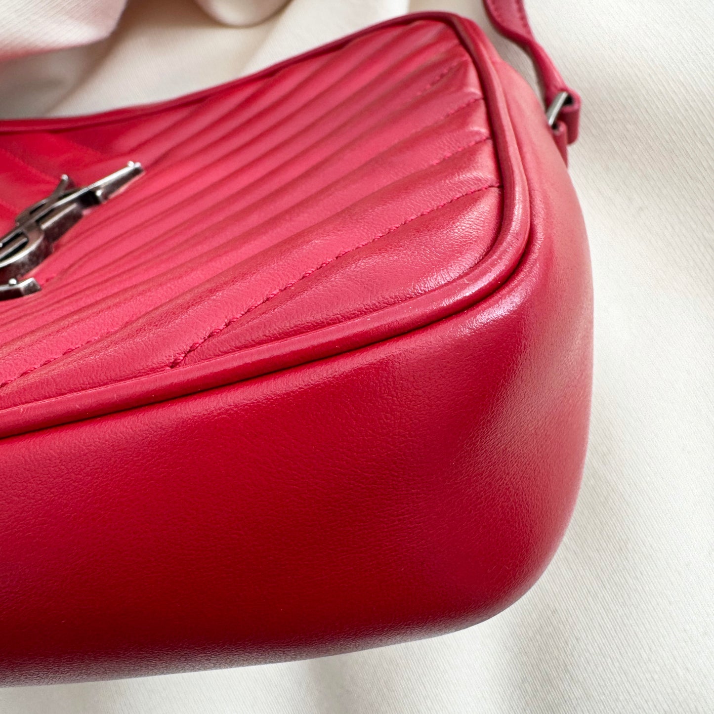 YSL Quilted "Lou" Red Camera Bag in Red