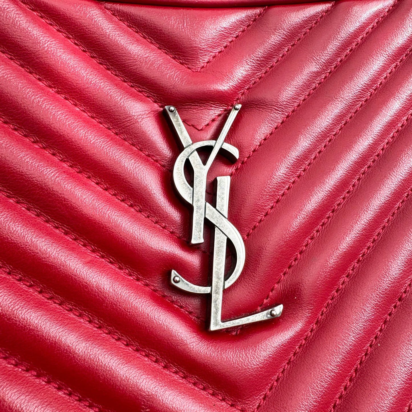 YSL Quilted "Lou" Red Camera Bag in Red