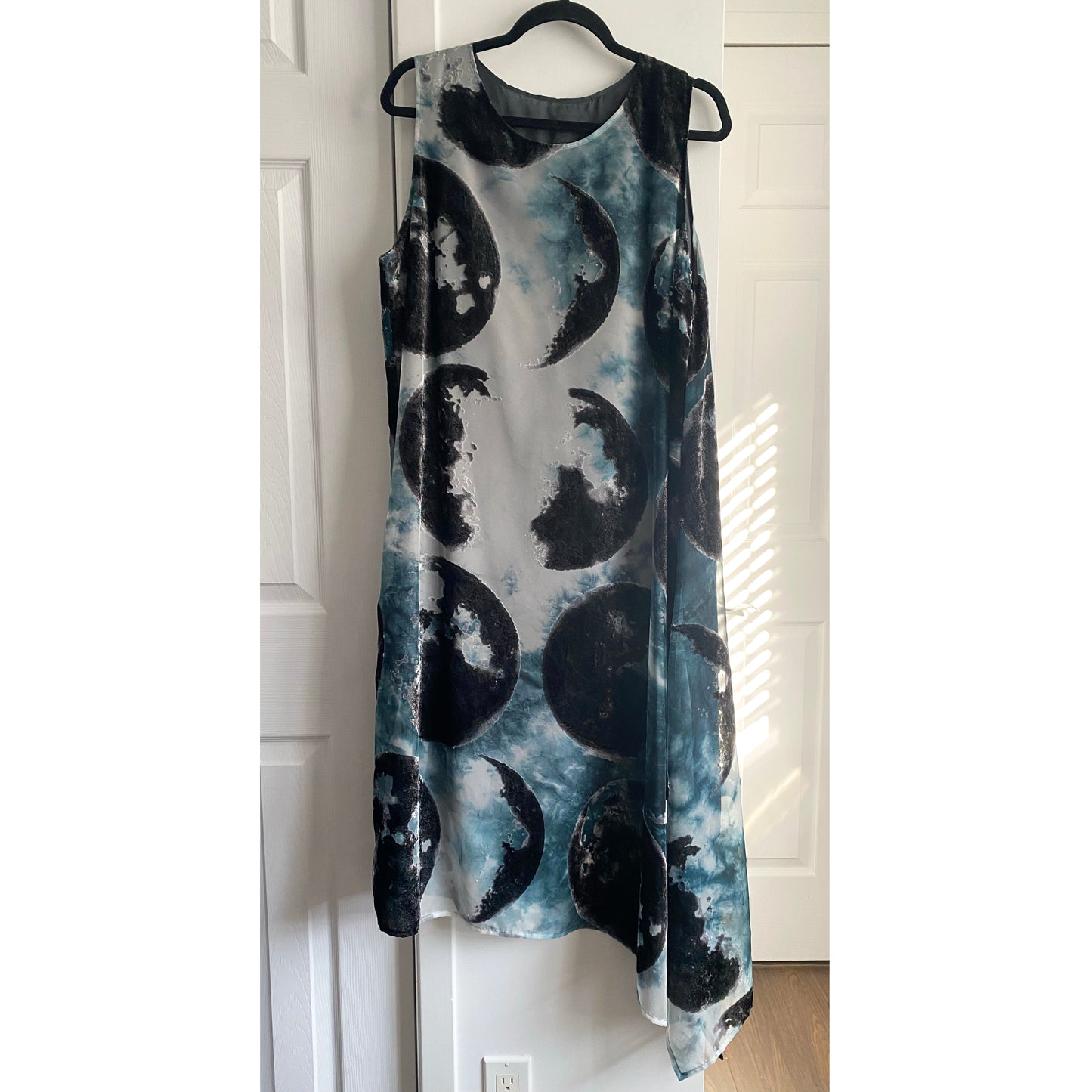 Y's by Yohji Yamamoto Moon Print Laser Cut Velvet Dress, size "3" (fits like a Medium)