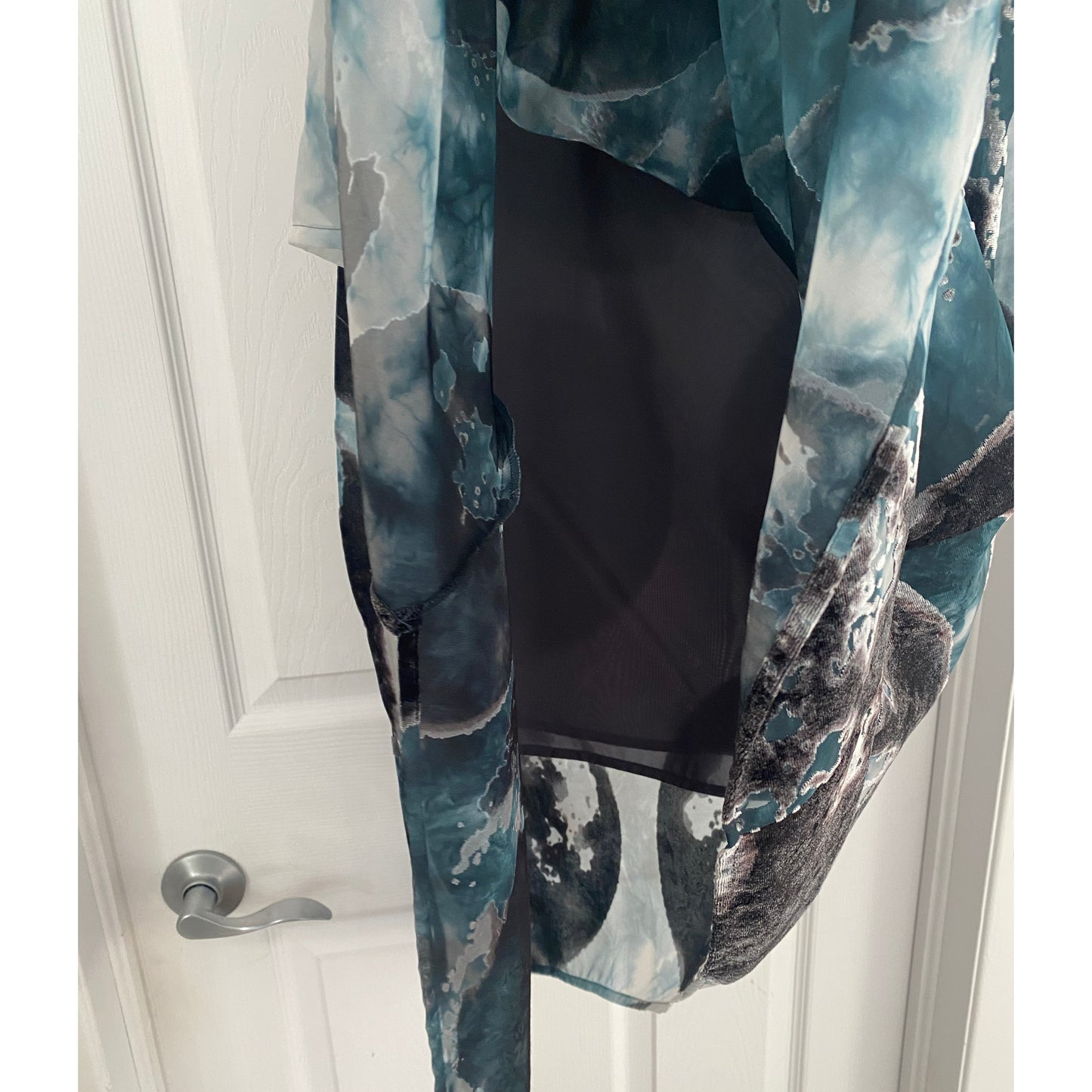 Y's by Yohji Yamamoto Moon Print Laser Cut Velvet Dress, size "3" (fits like a Medium)