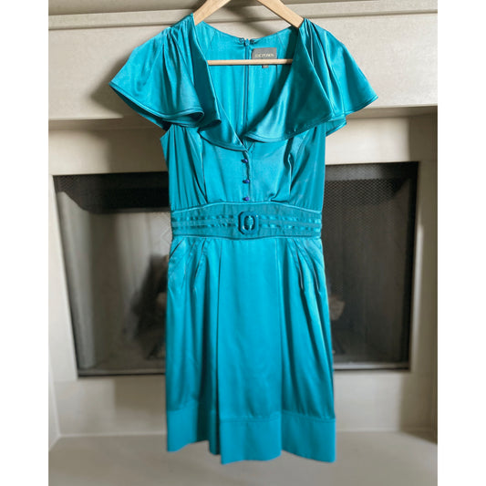Zac Posen Turquoise Silk Dress, size 4 (fits size 0/2)