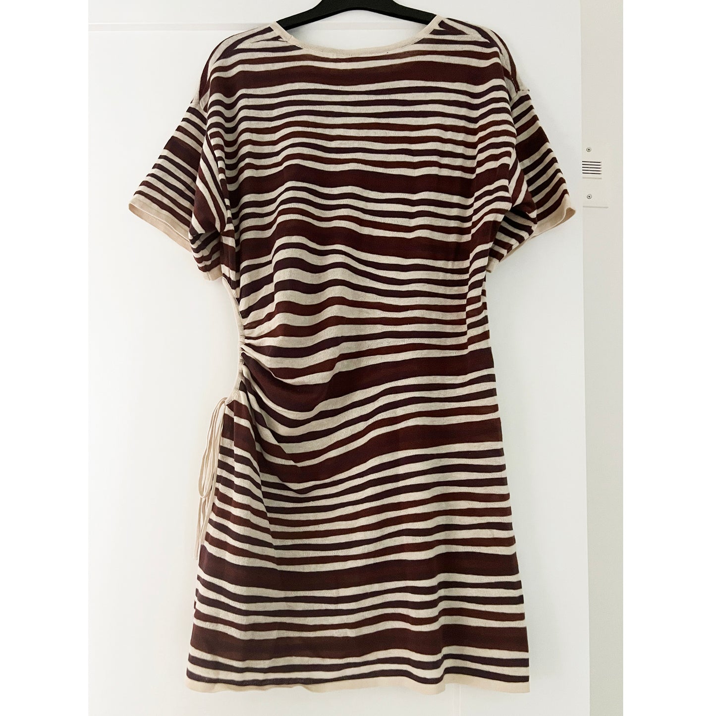 Zulu & Zephyr T-Shirt Knit Dress in Chocolate Stripe, size 6 (fits like size Small)