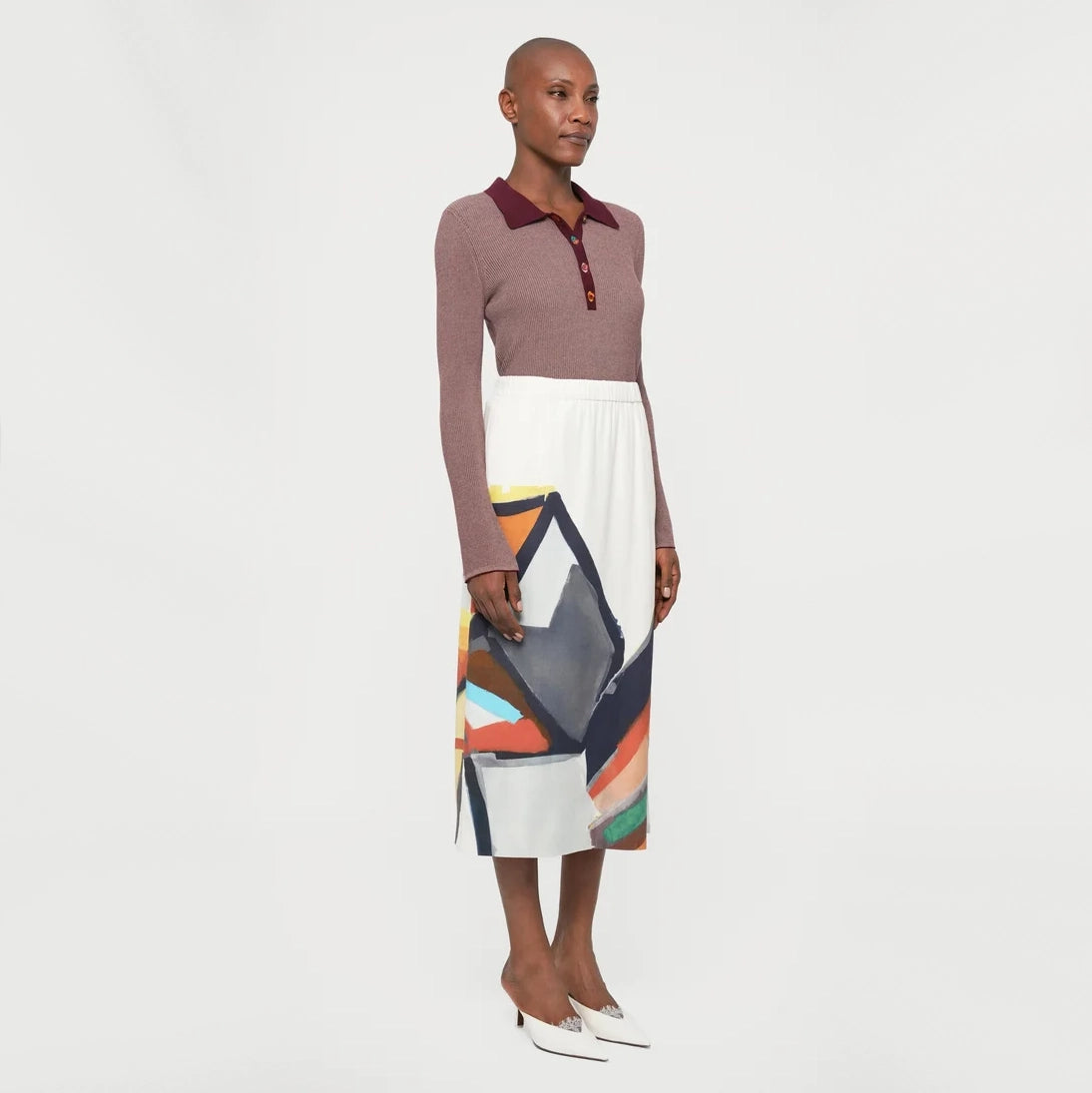 Munthe "Rocky" Skirt in Ivory/Multicolour, size 36 (size Small)