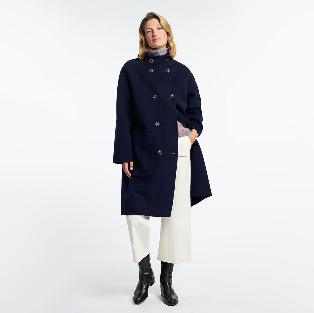 Vanessa Bruno "Pavel" Double Breasted Coat in Navy, size Large (fits L-XL)