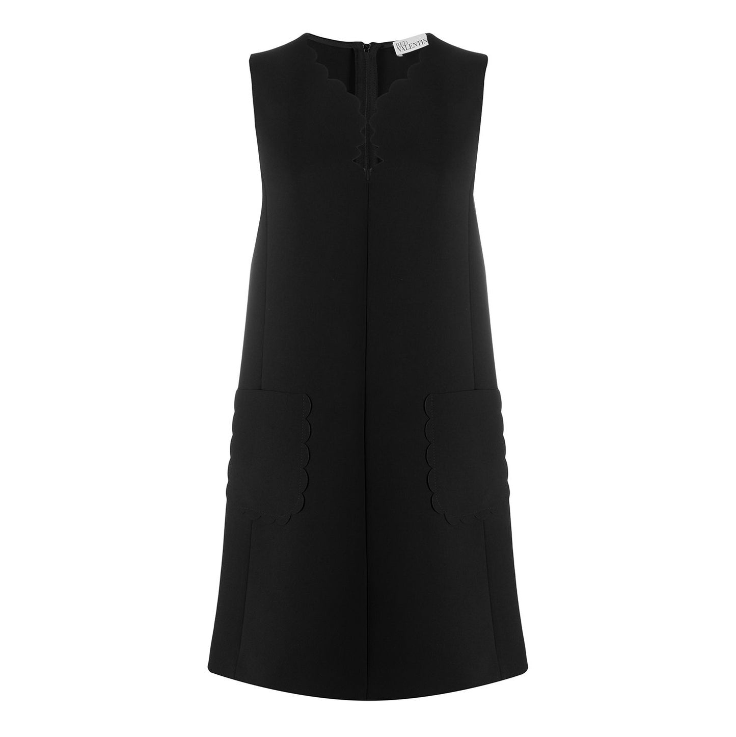 Robe RED Valentino noire à bordure festonnée, taille 38IT/2US