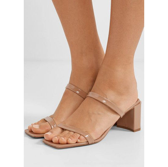 By Far "Tanya" Sandals in Nude Patent, size 37