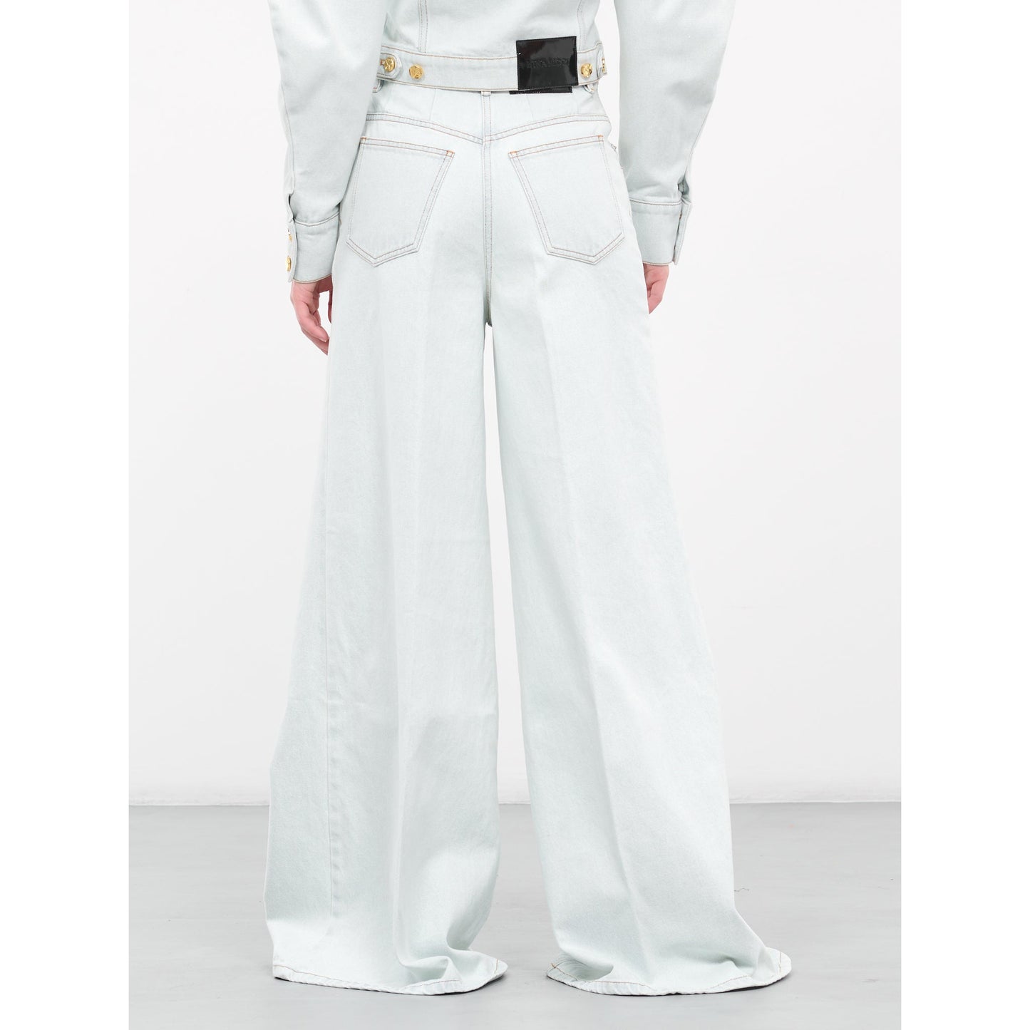 Nina Ricci High Rise Wide Leg Jeans in Light Blue, size 44 (fits like 30 in jeans) *hemmed*