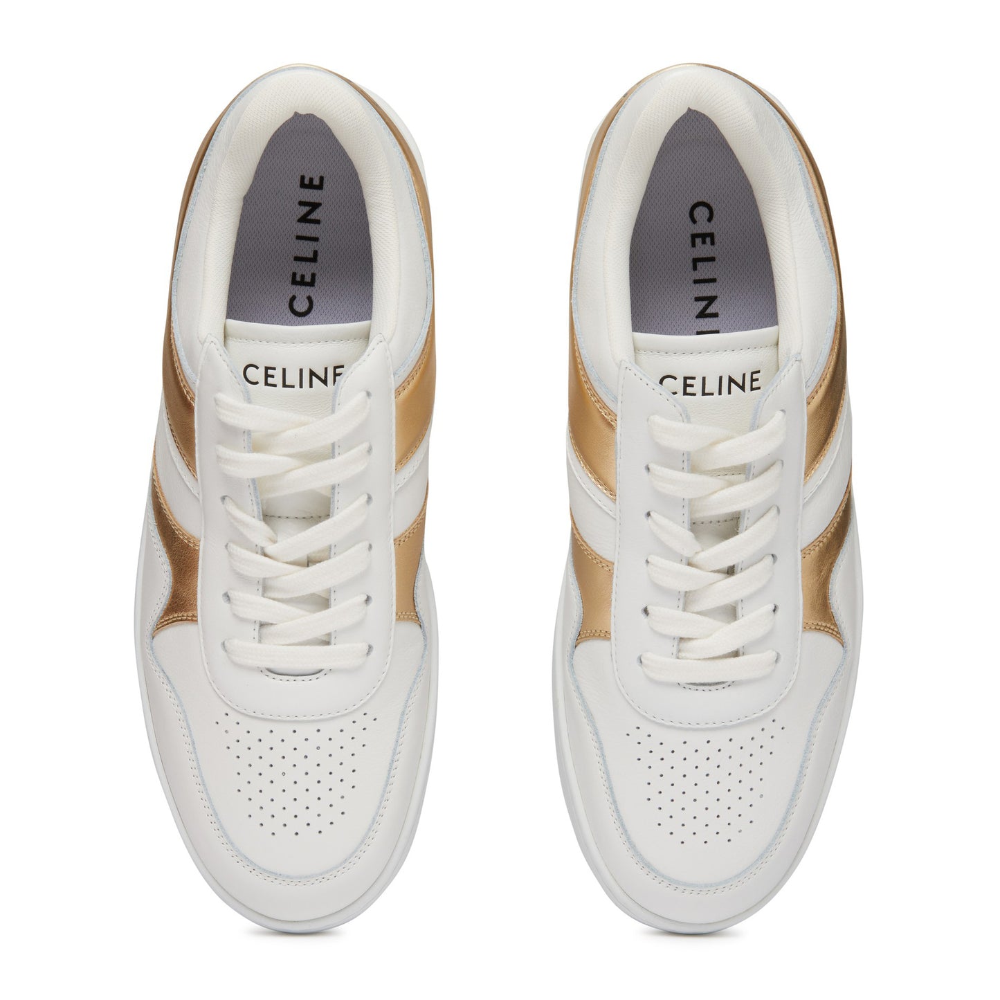 Celine Low Top Sneakers in White and Gold, size 37 (fits like a 38!)