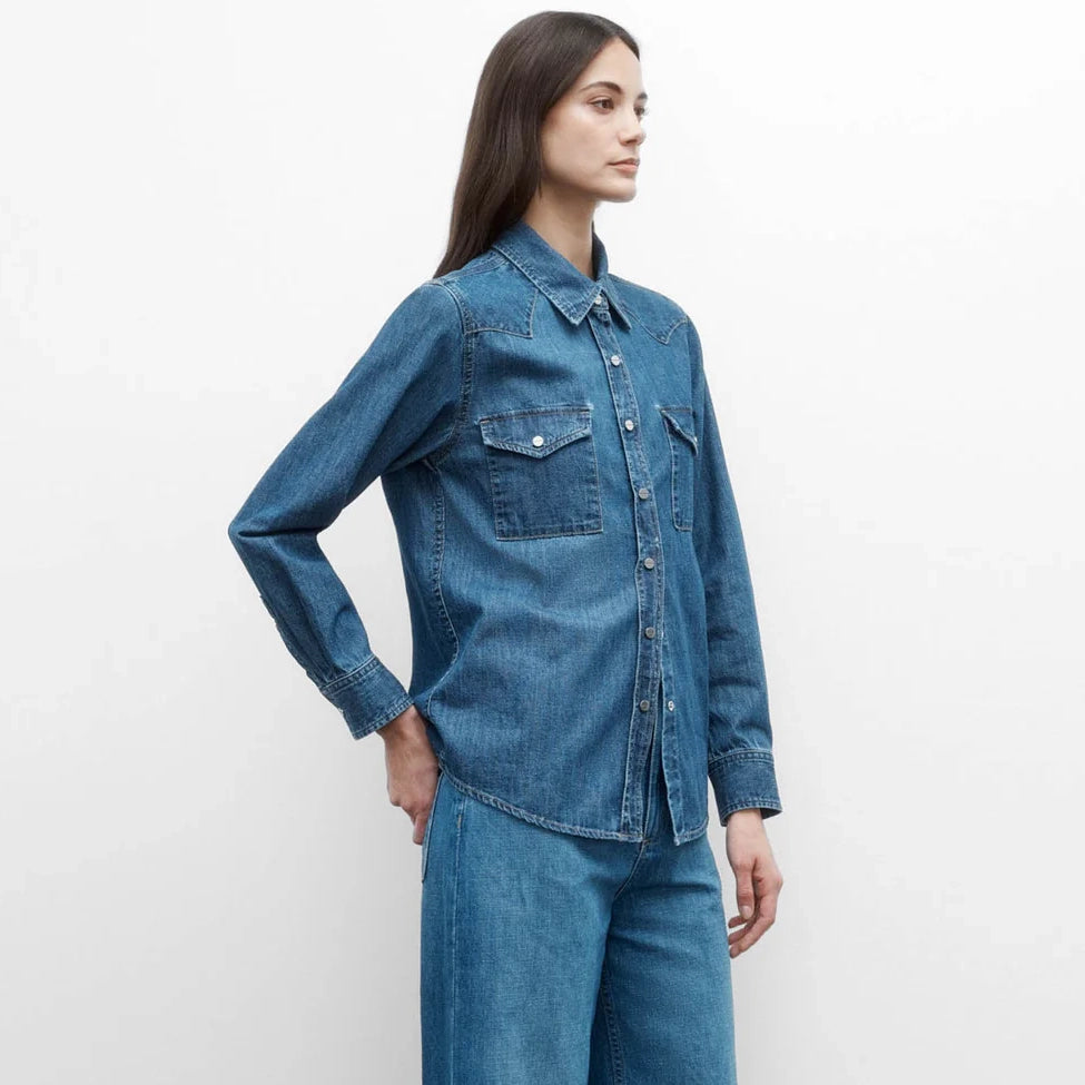 TWP "Cowboy Take Me Away" Shirt in "Paris", size Small