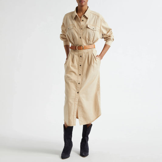 Isabel Marant Etoile "Nolwen" Denim Dress in Beige, size 36