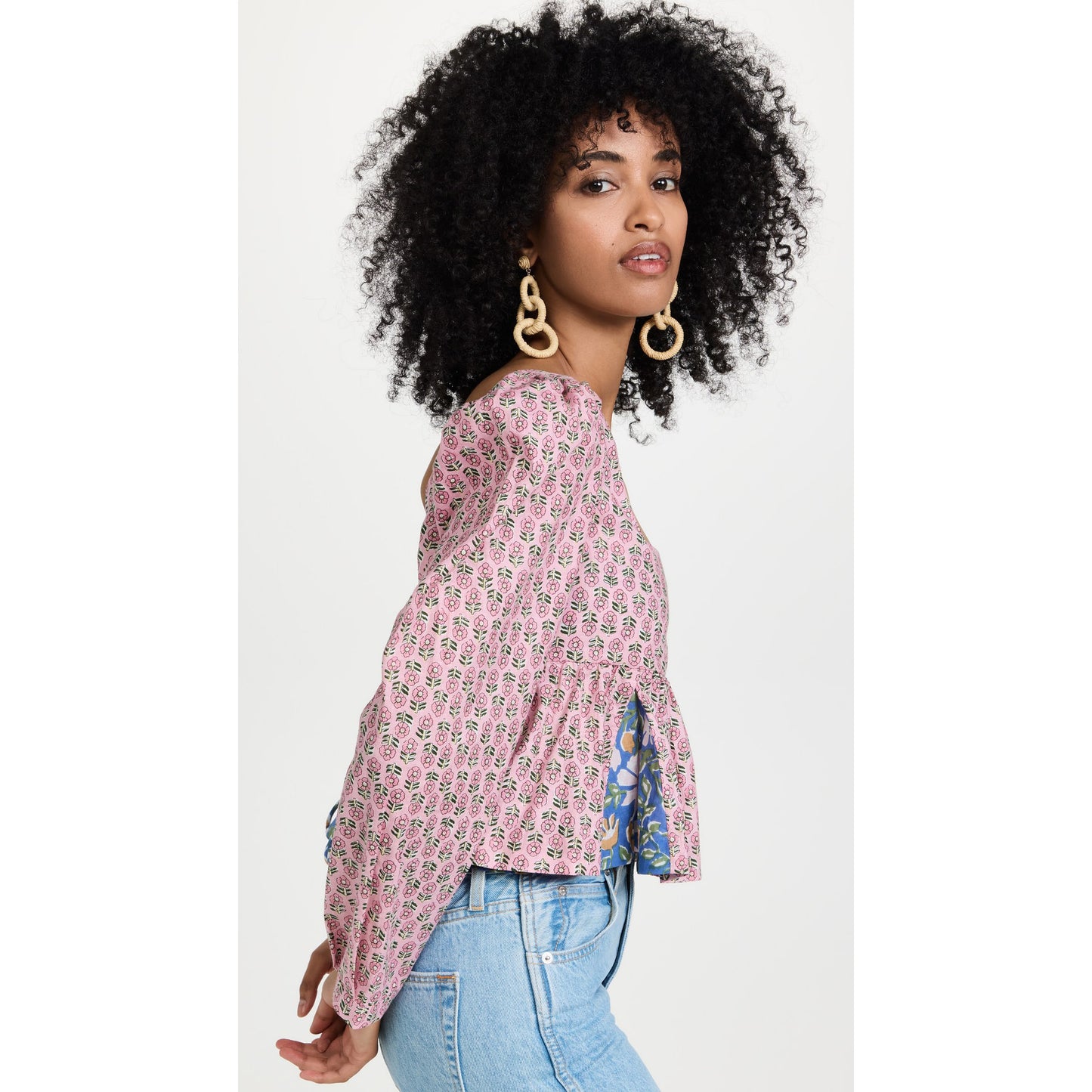 Top L/S imprimé Alix de Bohême avec dos lacé, taille Small