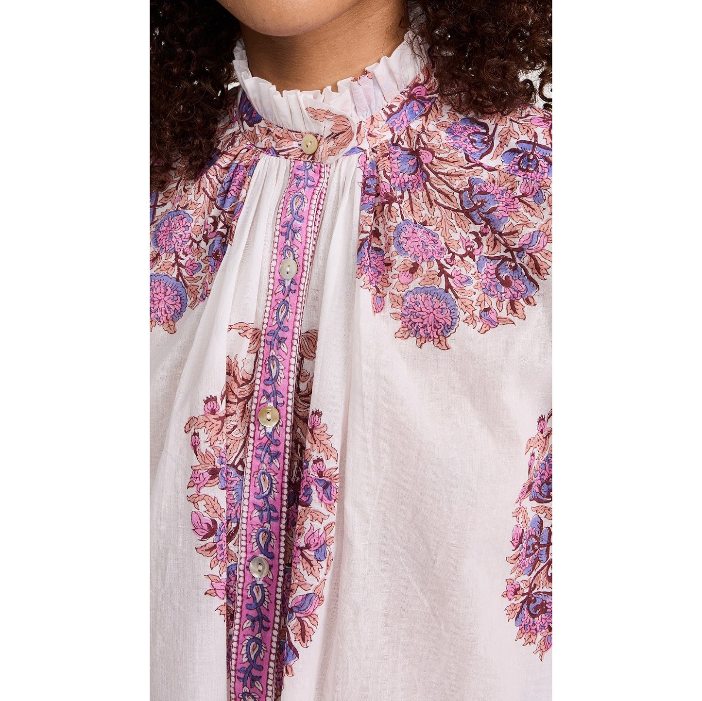 Alix of Bohemia "Annabel" Blouse in Fig Flower Print, size Small