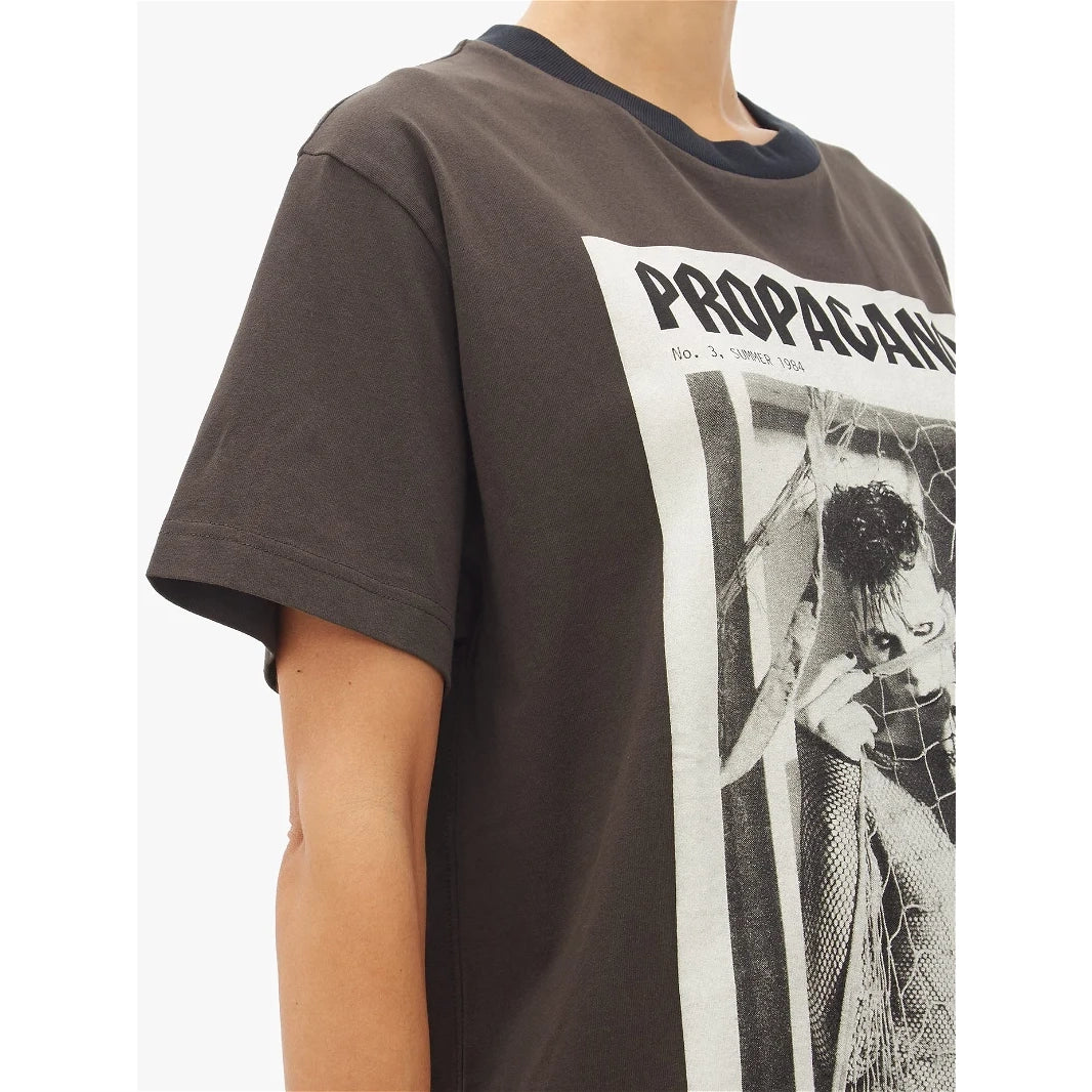 ACNE "Erice" Printed Tee in Faded Black, size XS