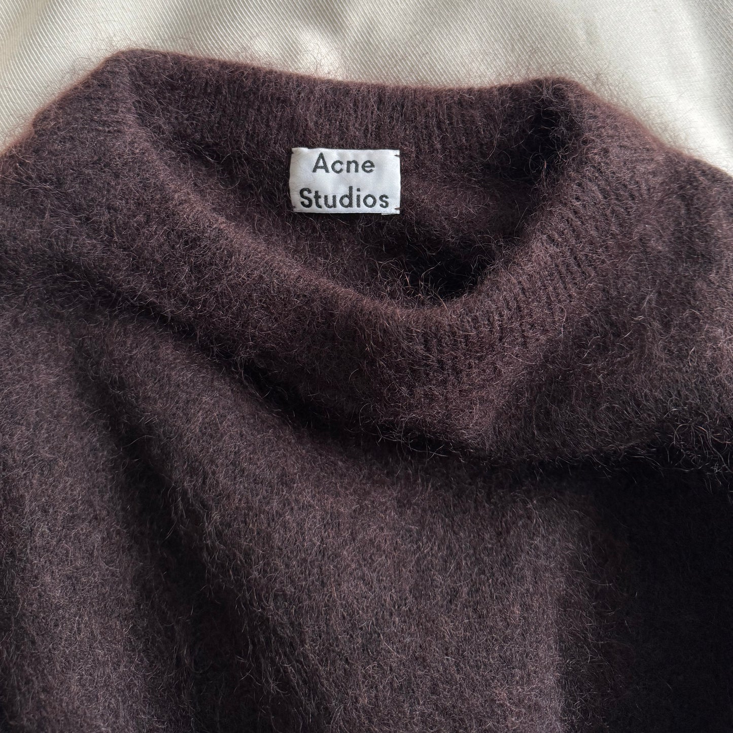 ACNE "Dramatic Mohair" Sweater in Brown, size XS