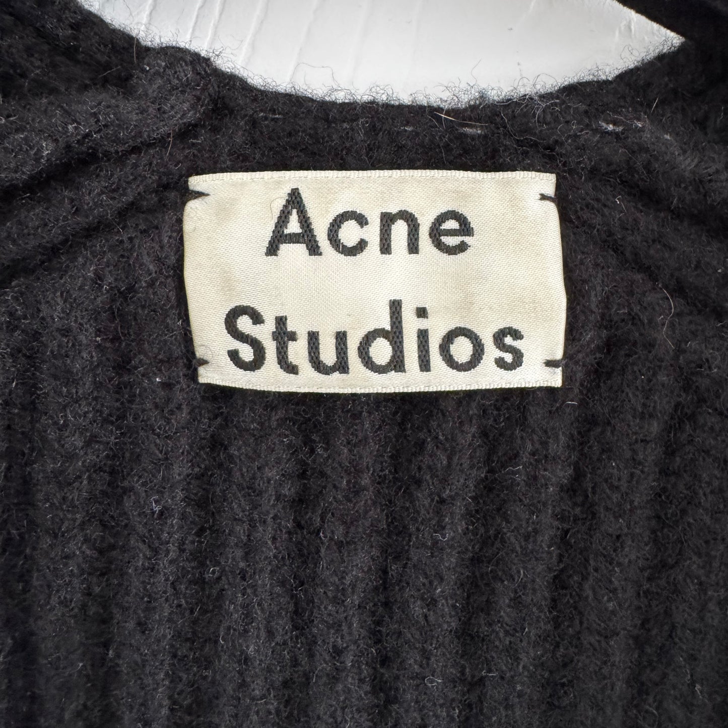 Acne Studios "Deborah" Ribbed Wool Sweater in Black, size Small