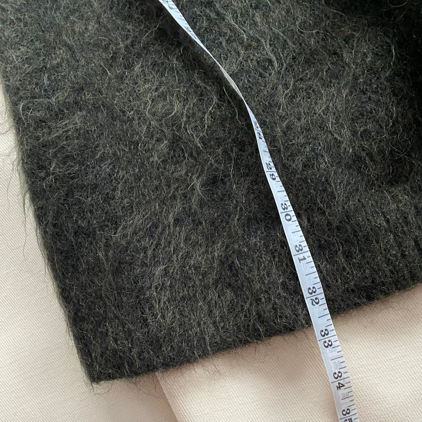 ACNE Wool/Mohair Long Cardigan in Green Olive, Size S/M (fits oversize)