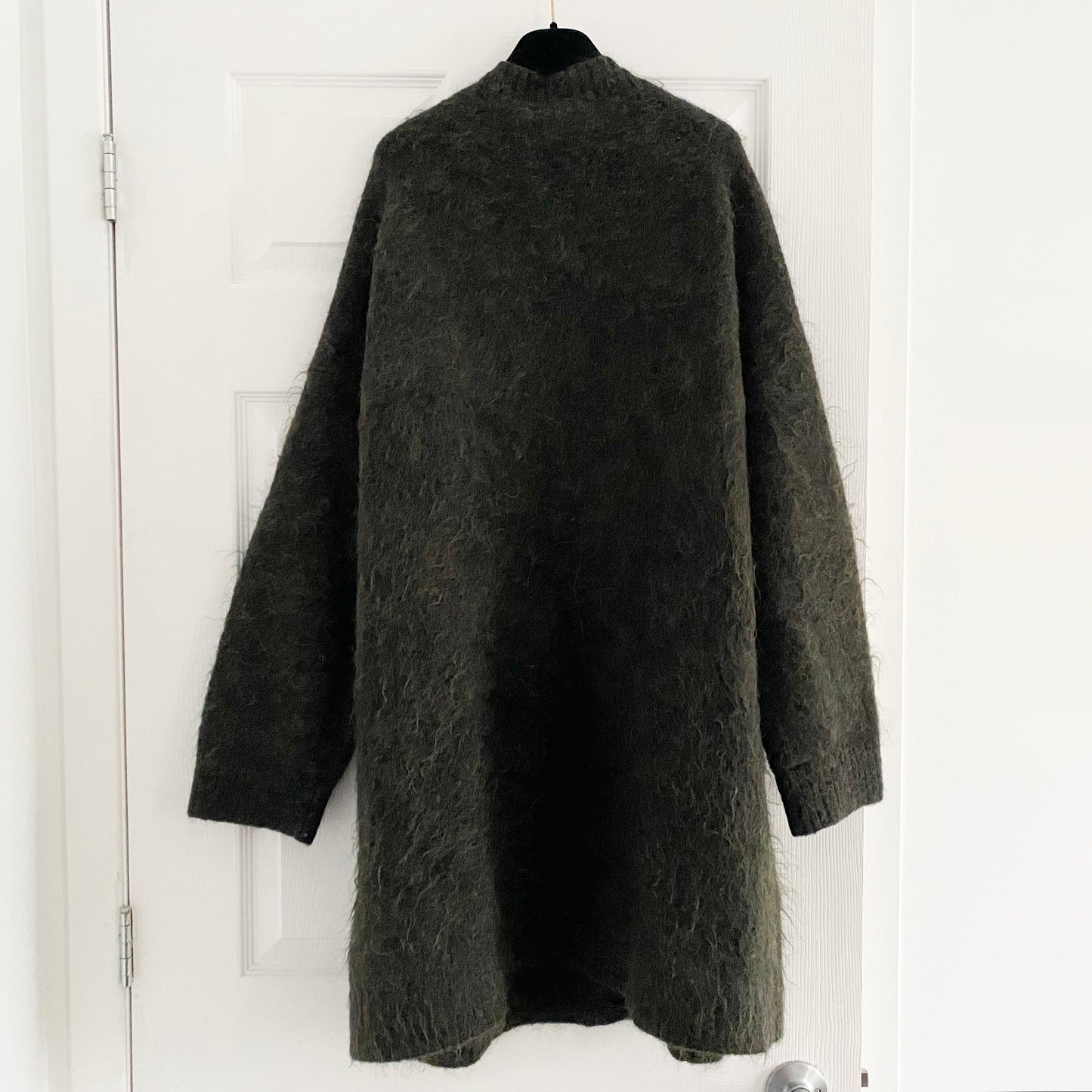 ACNE Wool/Mohair Long Cardigan in Green Olive, Size S/M (fits oversize)