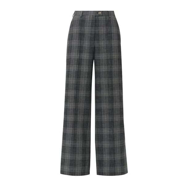 Acne Checked Wide Leg Pants in Grey, size 36 (fits size 2/4)