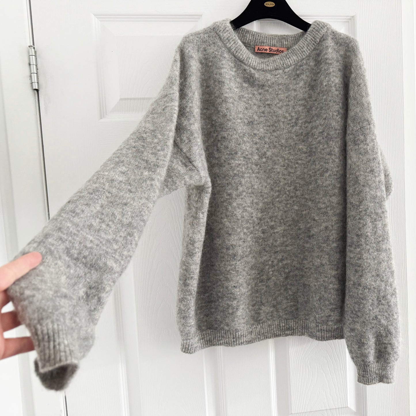 ACNE "Dramatic Mohair" Sweater in Grey, size Small