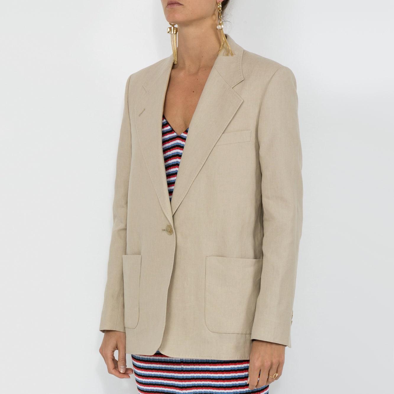 Acne Studios “Jana” tan linen blazer, size 34 (fits like a size 2)