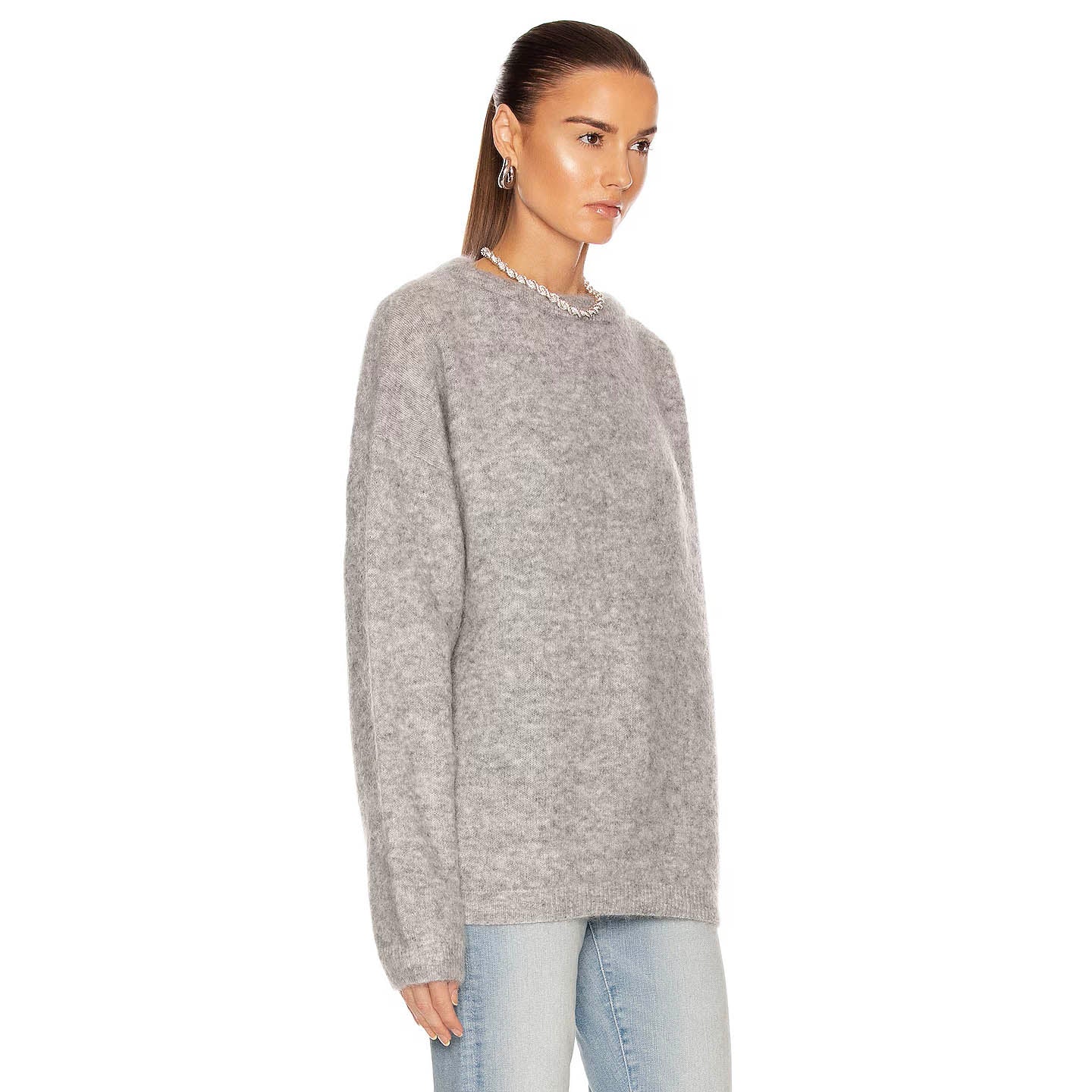 ACNE "Dramatic Mohair" Sweater in Grey, size Small