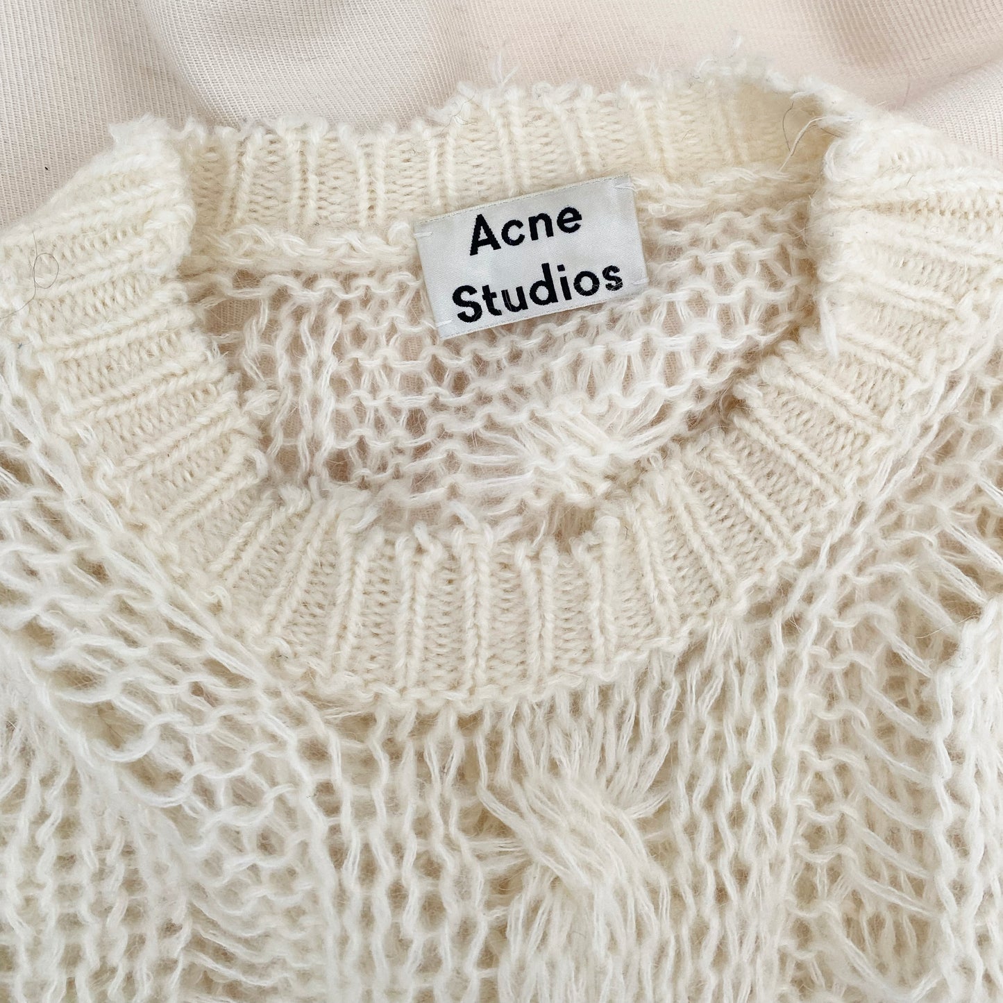 ACNE "Kella" Cable Knit Sweater in Ivory, size Small