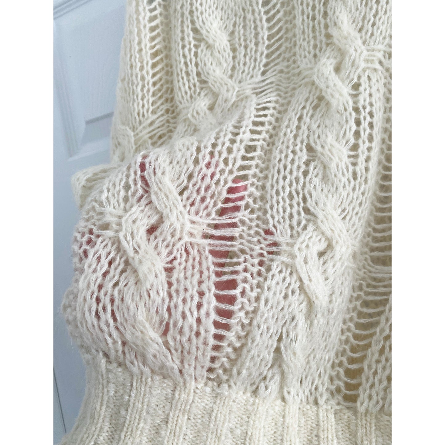 ACNE "Kella" Cable Knit Sweater in Ivory, size Small