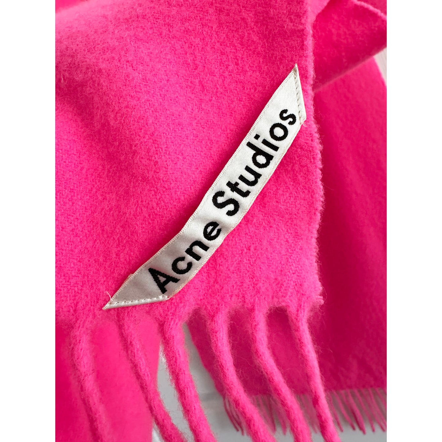 Acne Wool Scarf in Hot Pink
