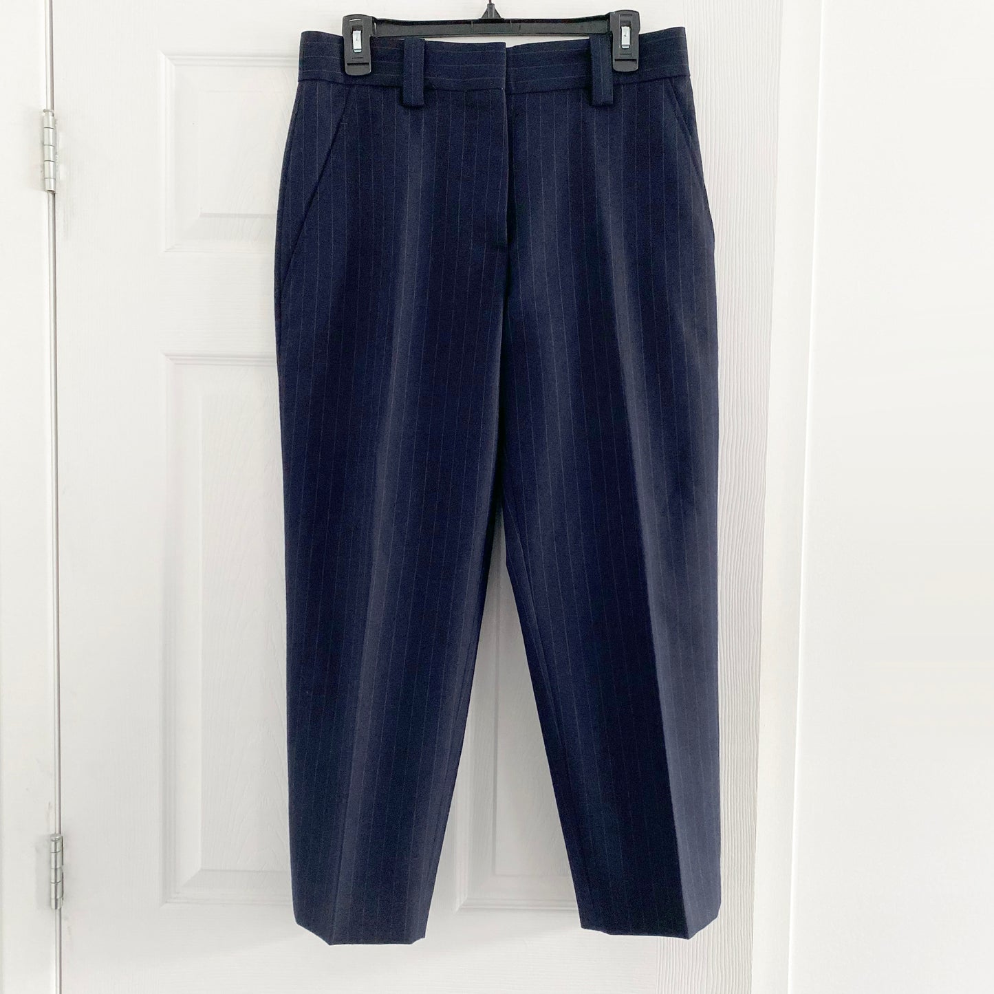 ACNE STUDIOS "Trea" Navy Pinstripe Crop Pant, size 36