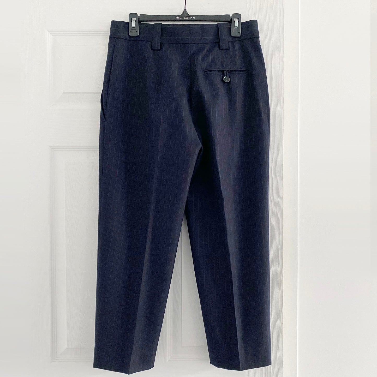 ACNE STUDIOS "Trea" Navy Pinstripe Crop Pant, size 36