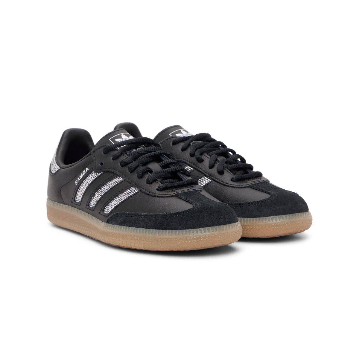 Adidas Samba OG Sneaker in Black with Rhinestone, Womens size 7 (fits 7.5)